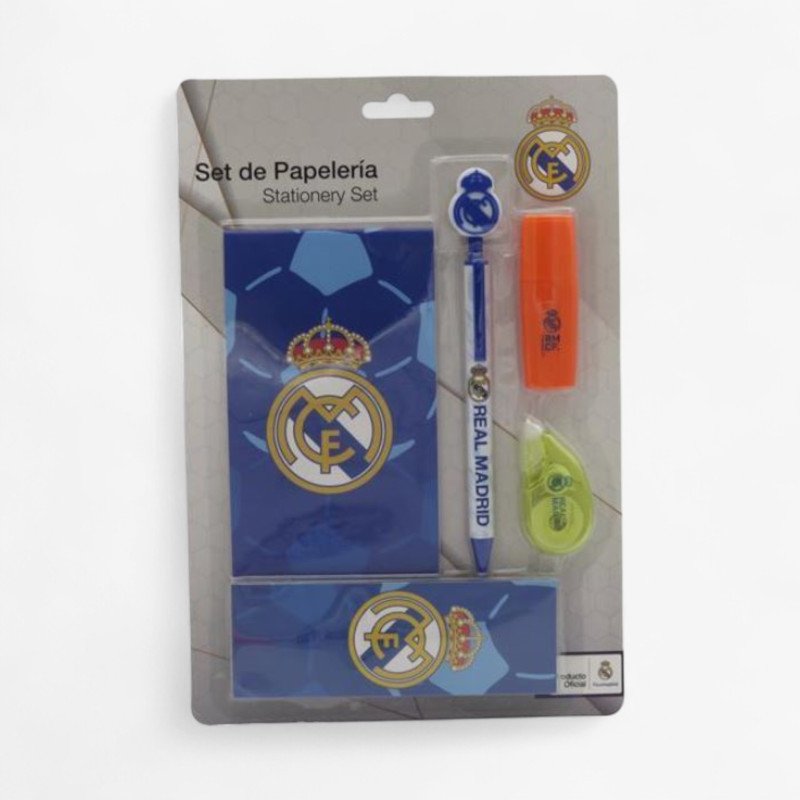 REAL MADRID SET PAPELERIA CON BLOCK DE NOTAS