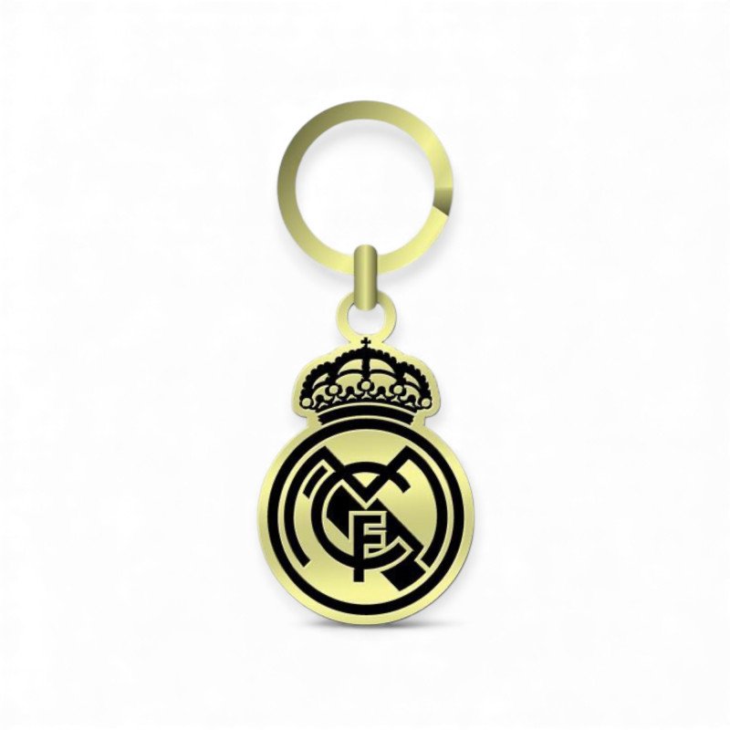 REAL MADRID LLAVERO METAL NEGRO-DORADO ESCUDO